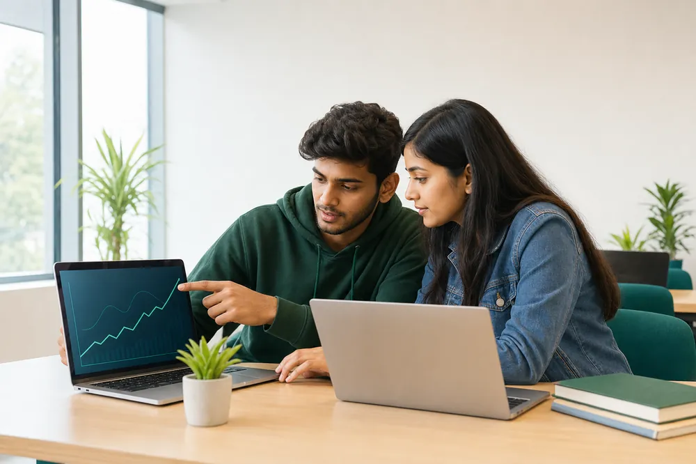 Students learning SEO on laptops in an SEO course in Kharadi, Pune